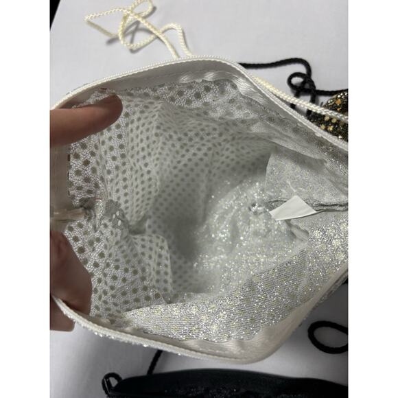 3 Pack Semi Sheer Small Shoulder Bags Sequin Gold Black Silver Glam Event HOCO‎ - Picture 4 of 6
